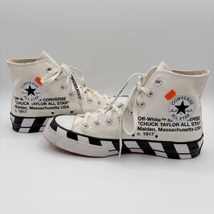 Off White x Converse Chuck 70 White Black Orange The Ten Sz 6.5 Men / 8.5 Wmn